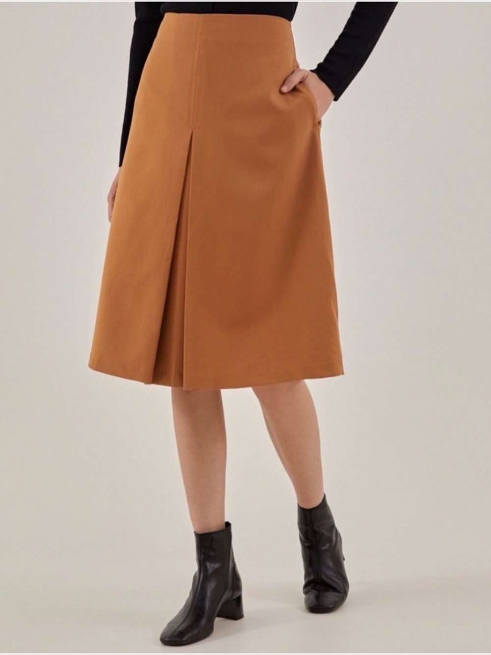 Love, Bonito Delanie A-Line Midi Skirt Camel Womens 10